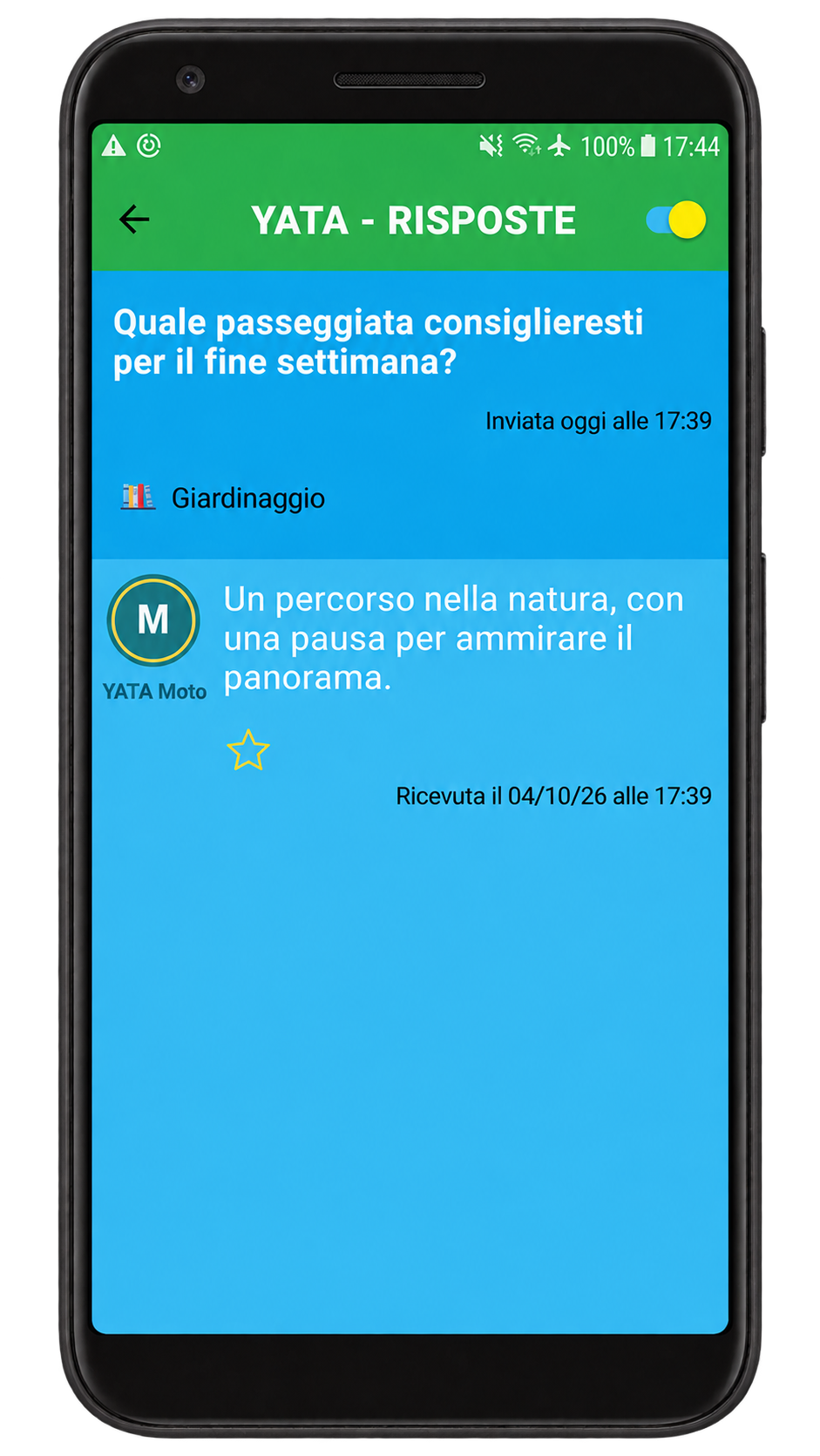 Una domanda su YATA e il consiglio ricevuto da un’altra persona